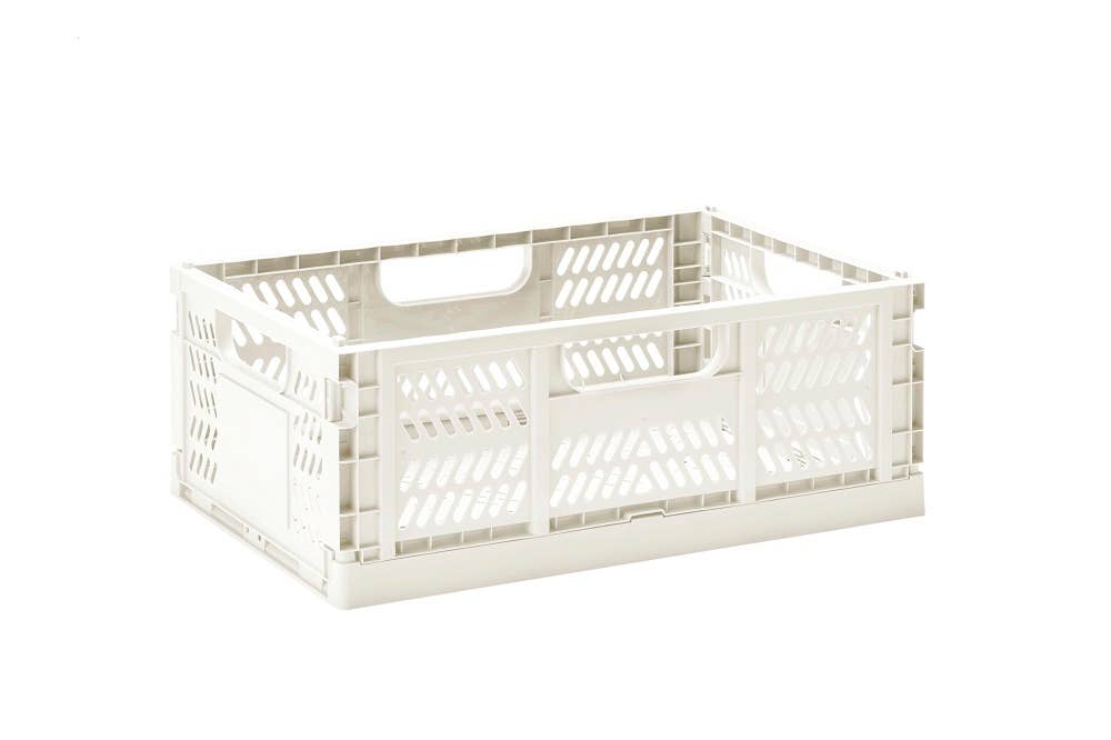Recycled Folding Storage Crate - Cream