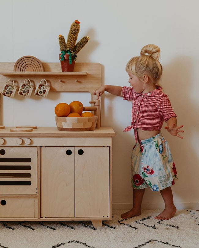 Mid Mini Kids Play Kitchen - Natural